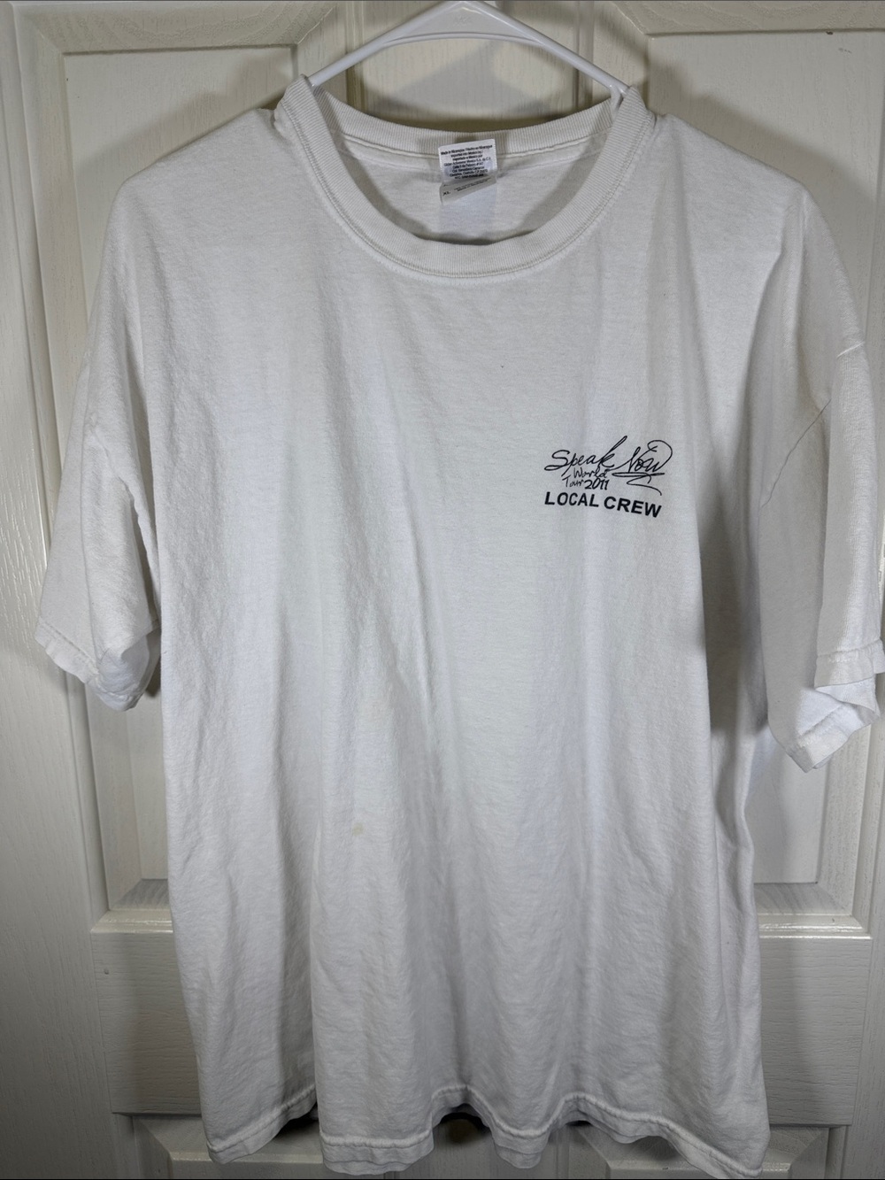 Taylor Swift Speak Now World Tour Local Crew White Graphic Men's T‑Shirt